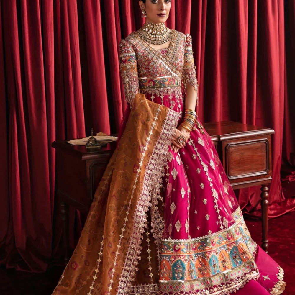 Qalamkar Leela Dress with Alternate Neckline